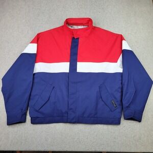 Jack Nicklaus Gore Tex Jacket Mens L Red White Blue Full Zip Performance Golf